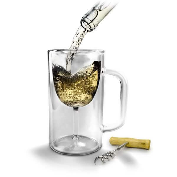 2er-Pack: Weinglas Bierkrug