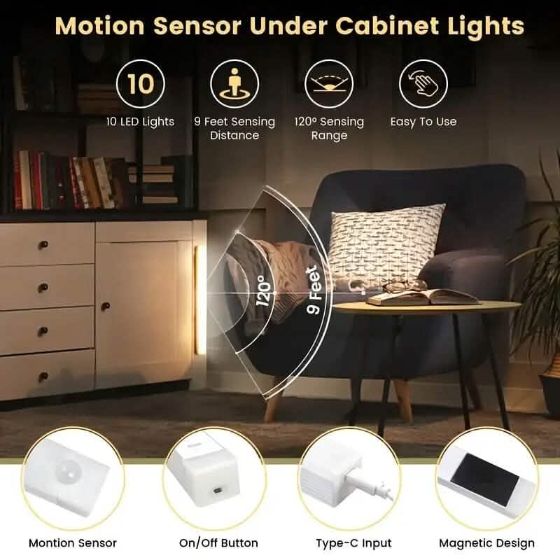 2er-Pack: Kabelloser Bewegungssensor 12" LED-Lichtstreifen