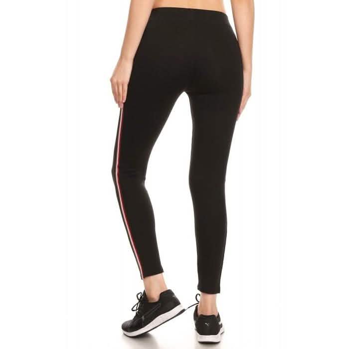 2er-Pack: Damen-Leggings aus Baumwollmischung mit Seitenstreifen