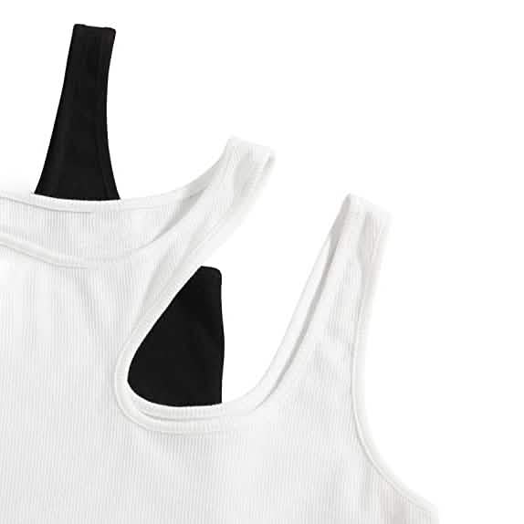2er-Pack: Damen Cropped Stricktanktop