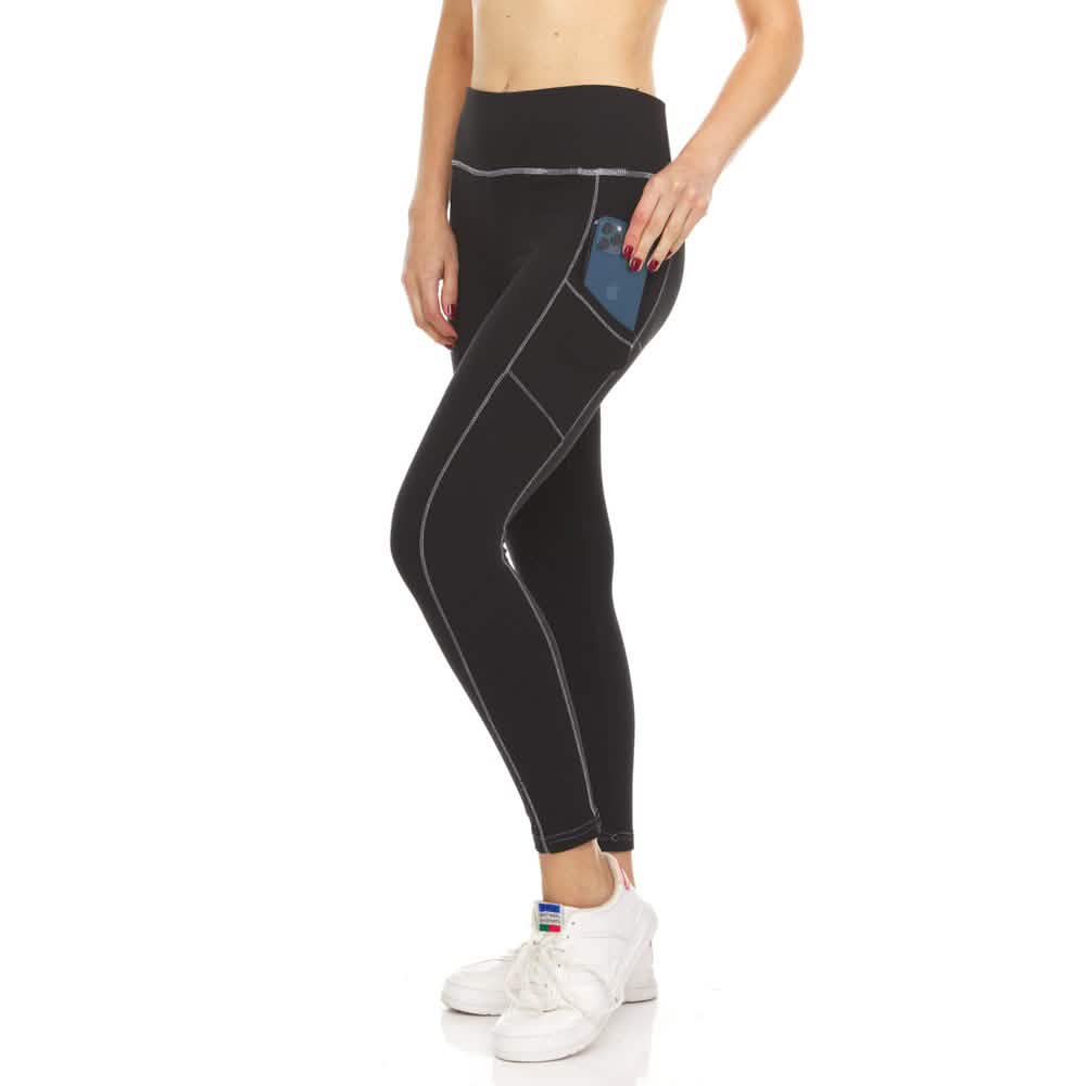 2er-Pack: Damen Active Leggings mit Fleece-Futter und Taschen