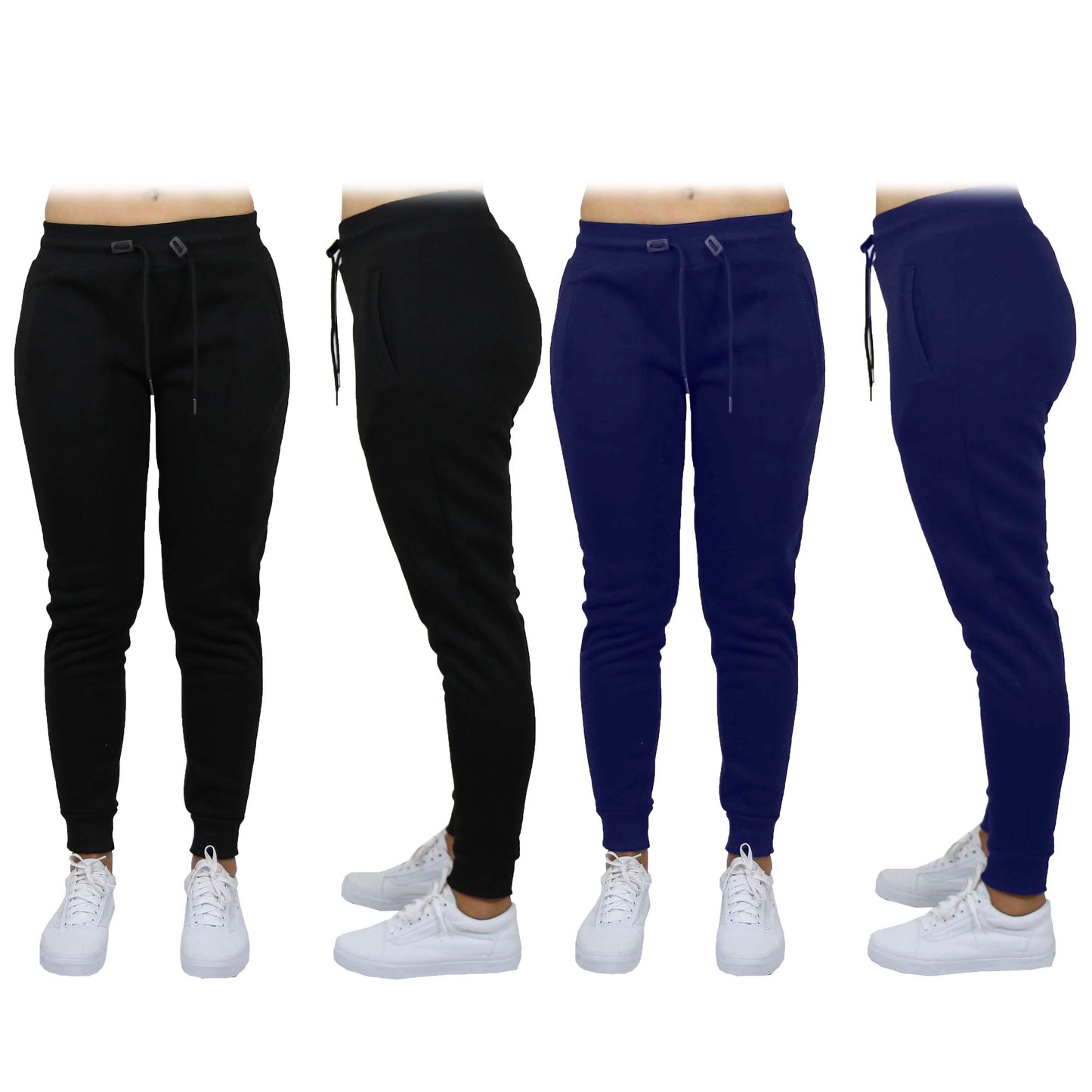 Doppelpack: Damen French Terry Fashion Jogger Freizeithose