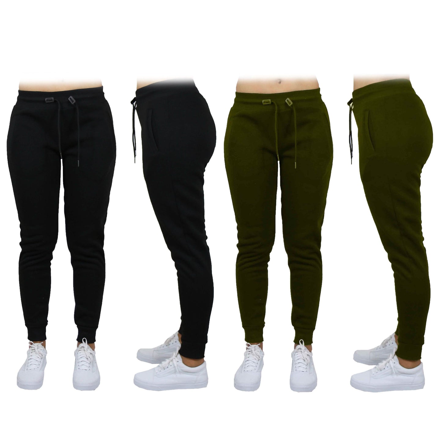 Doppelpack: Damen French Terry Fashion Jogger Freizeithose