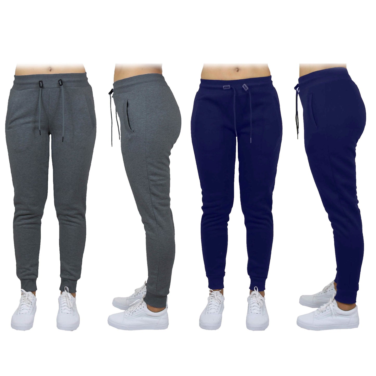 Doppelpack: Damen French Terry Fashion Jogger Freizeithose
