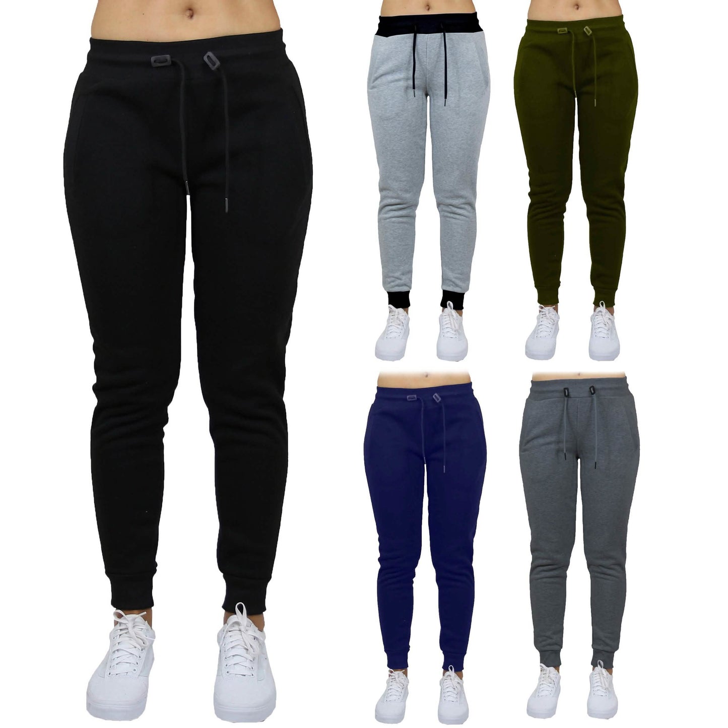 Doppelpack: Damen French Terry Fashion Jogger Freizeithose