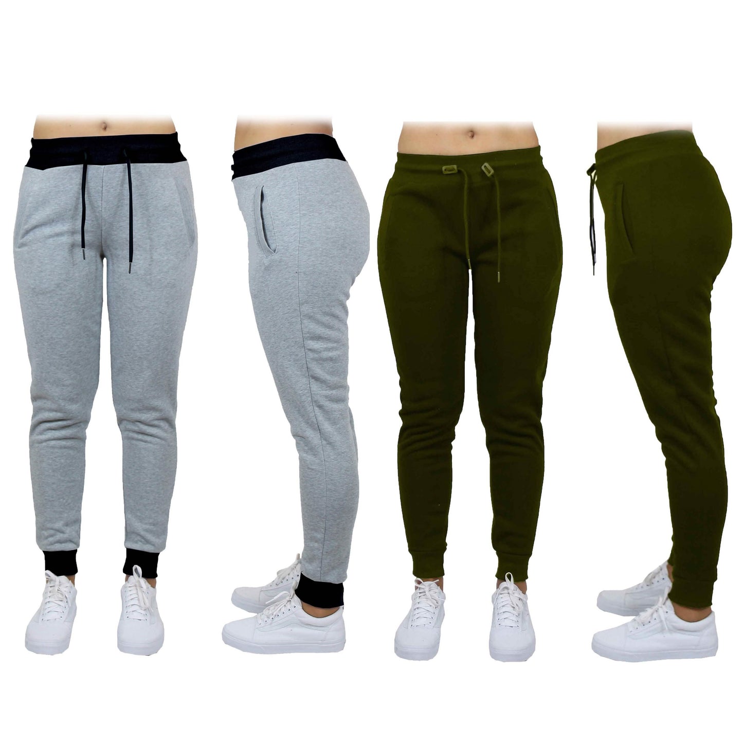 Doppelpack: Damen French Terry Fashion Jogger Freizeithose