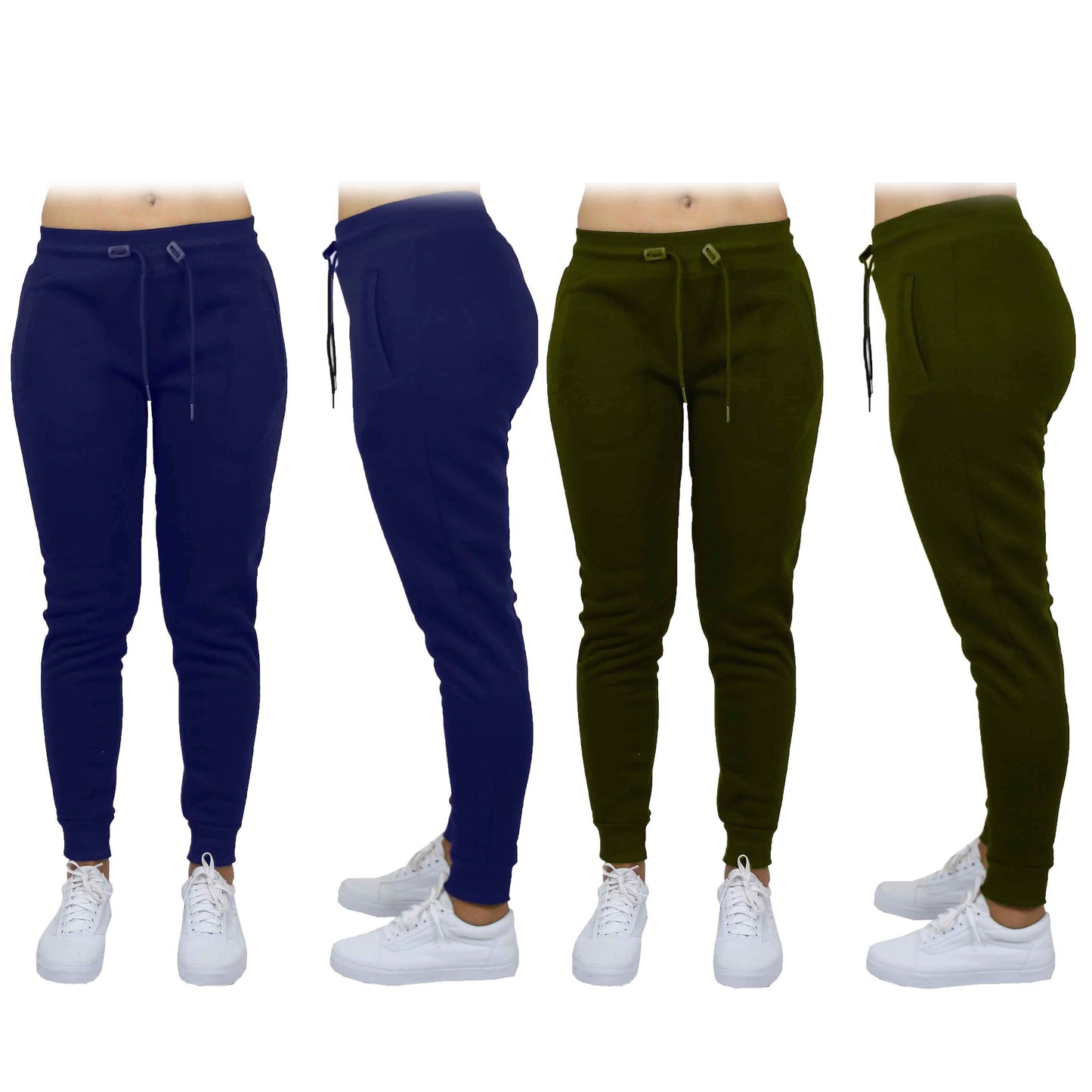 Doppelpack: Damen French Terry Fashion Jogger Freizeithose