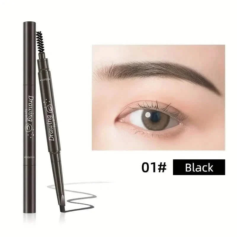 2er-Pack: Natürlicher Make-up Augenbrauenstift mit zwei Köpfen, automatisch, wasserfest, langanhaltend