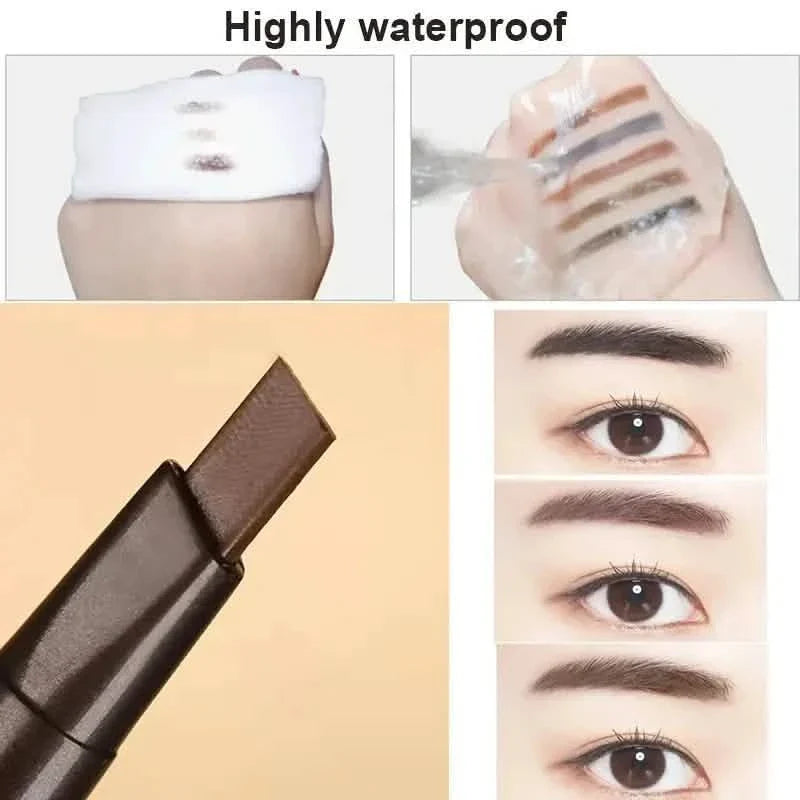 2er-Pack: Natürlicher Make-up Augenbrauenstift mit zwei Köpfen, automatisch, wasserfest, langanhaltend