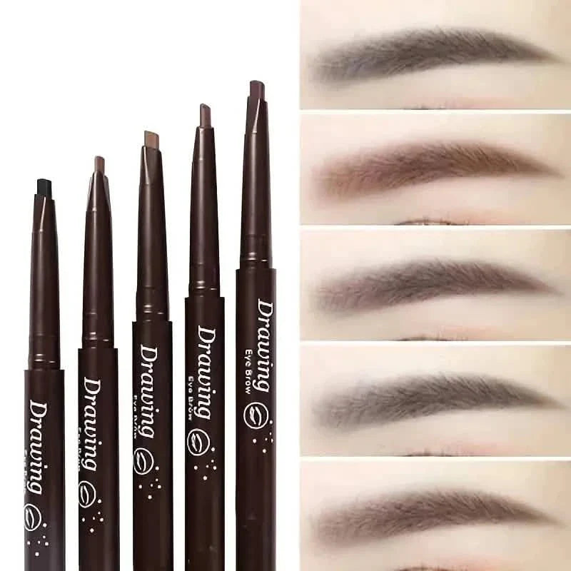 2er-Pack: Natürlicher Make-up Augenbrauenstift mit zwei Köpfen, automatisch, wasserfest, langanhaltend