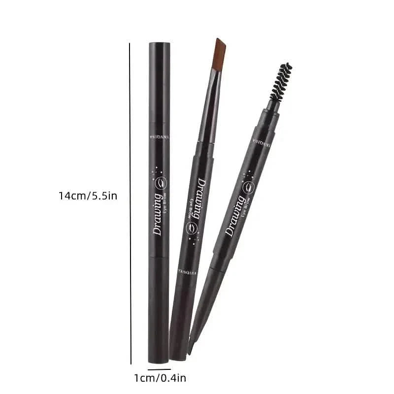 2er-Pack: Natürlicher Make-up Augenbrauenstift mit zwei Köpfen, automatisch, wasserfest, langanhaltend