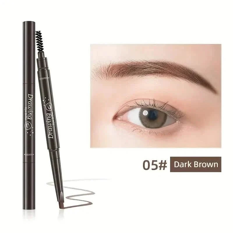 2er-Pack: Natürlicher Make-up Augenbrauenstift mit zwei Köpfen, automatisch, wasserfest, langanhaltend