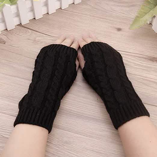 2er-Pack: Damen Winter Warme Strick-Armstulpen