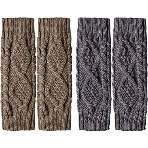 2er-Pack: Damen Winter Warme Strick-Armstulpen