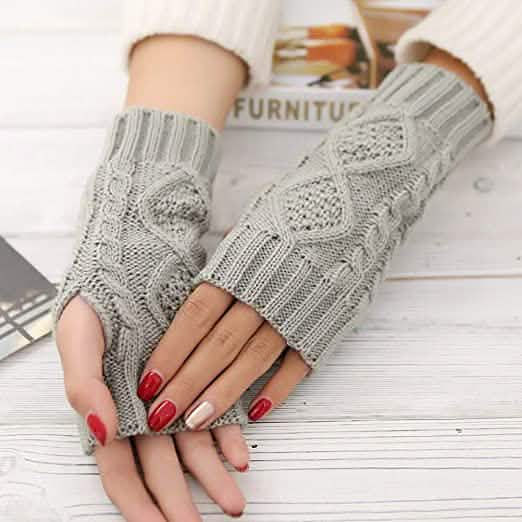 2er-Pack: Damen Winter Warme Strick-Armstulpen