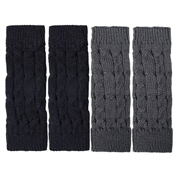 2er-Pack: Damen Winter Warme Strick-Armstulpen