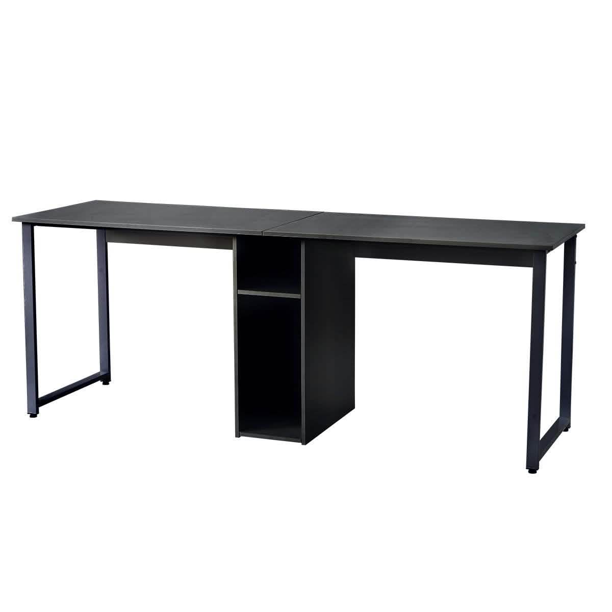 2-Personen-Metallschreibtisch mit offenen Regalen
