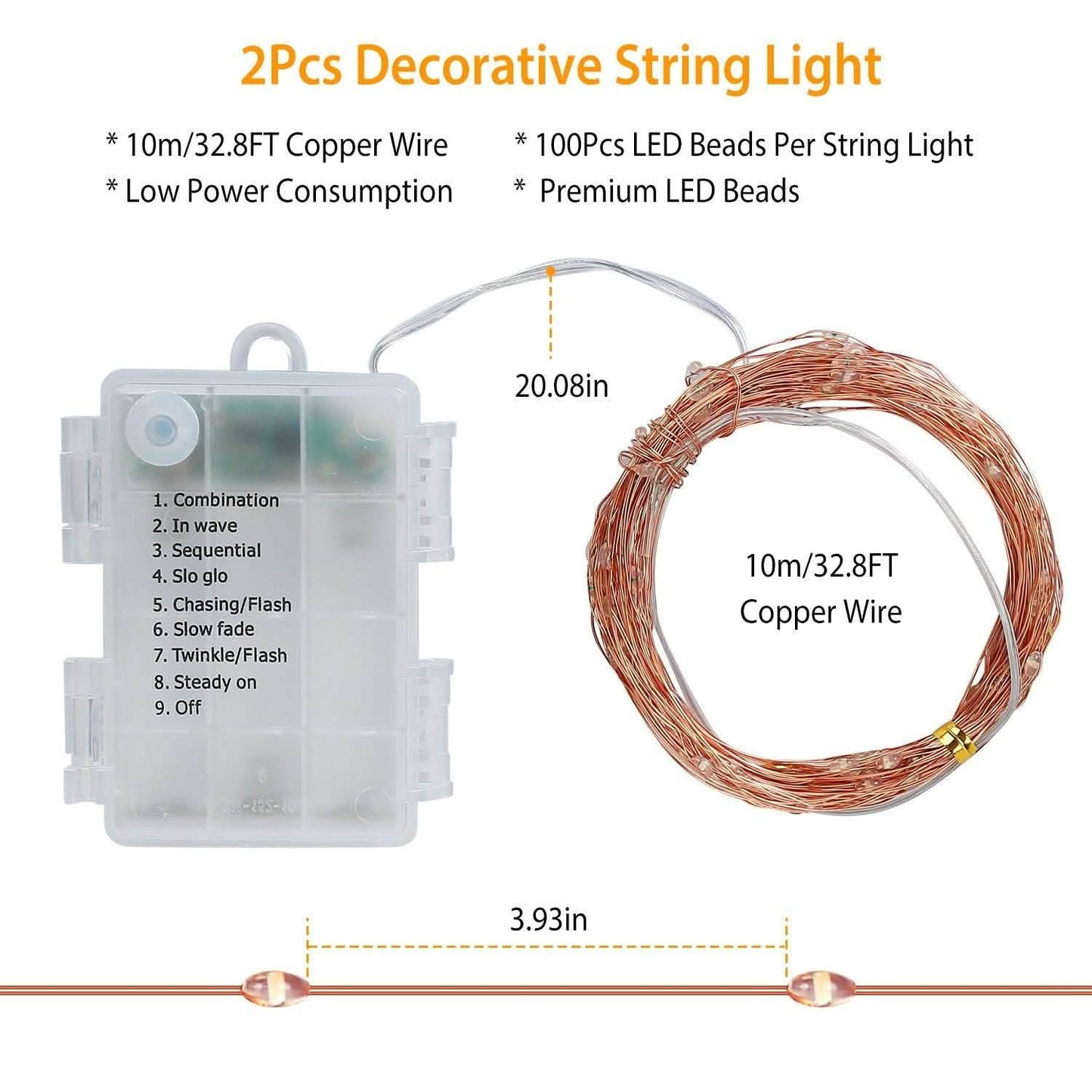 2er-Pack: 100-LED-Lichterkette