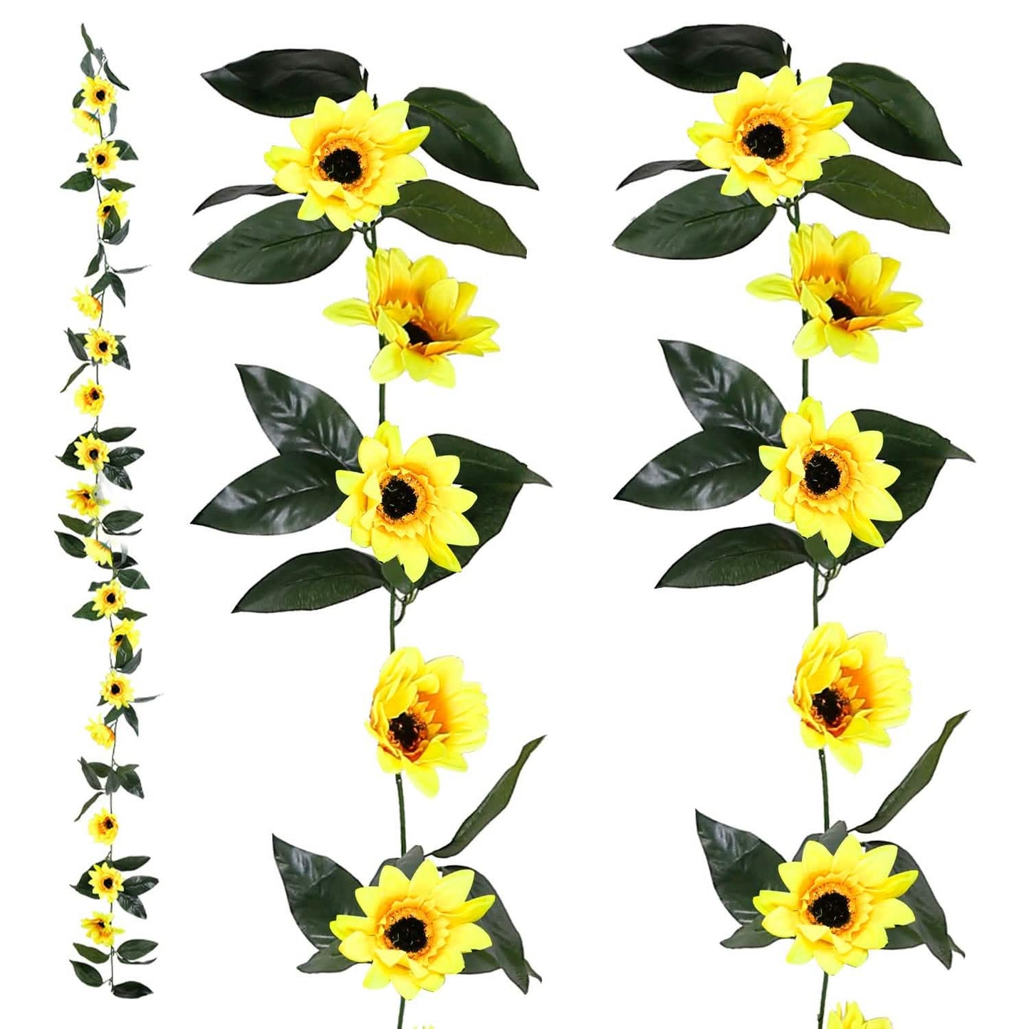 2-teilig: 2,2m künstliche Sonnenblumenranken aus Seide
