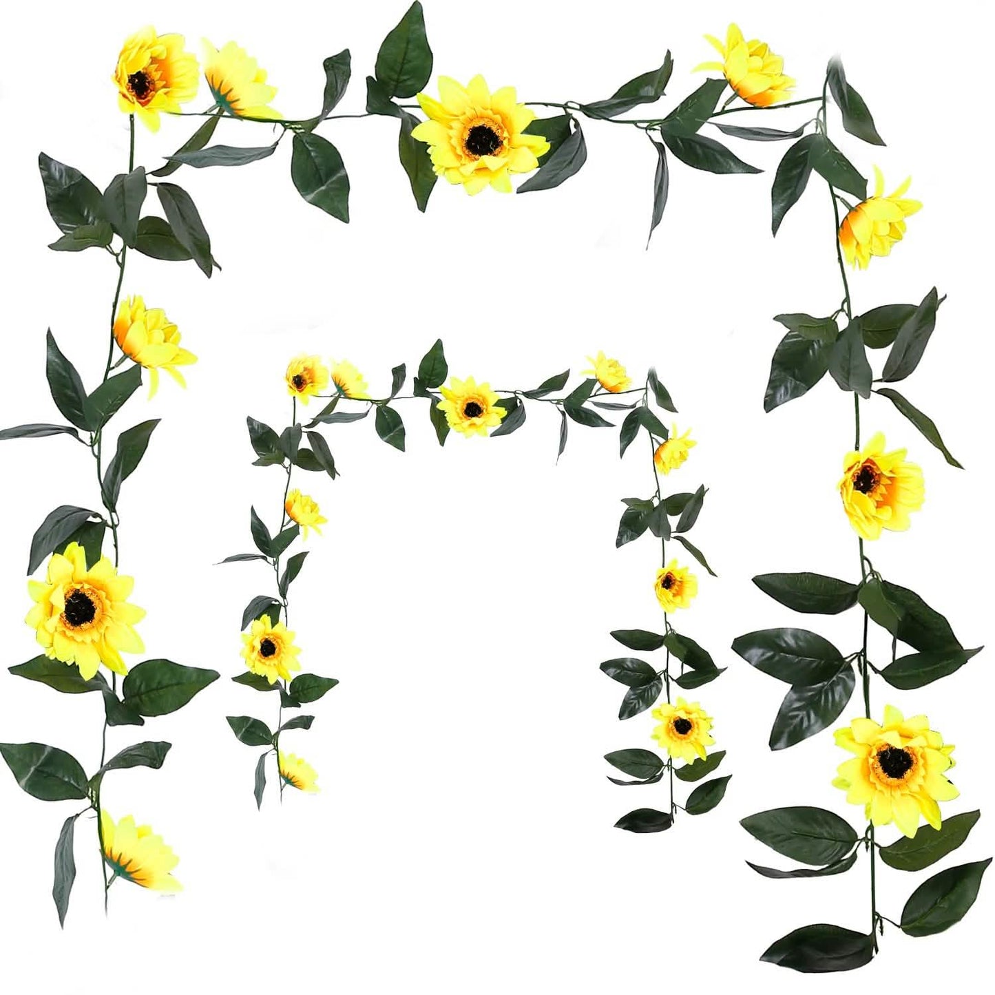 2-teilig: 2,2m künstliche Sonnenblumenranken aus Seide