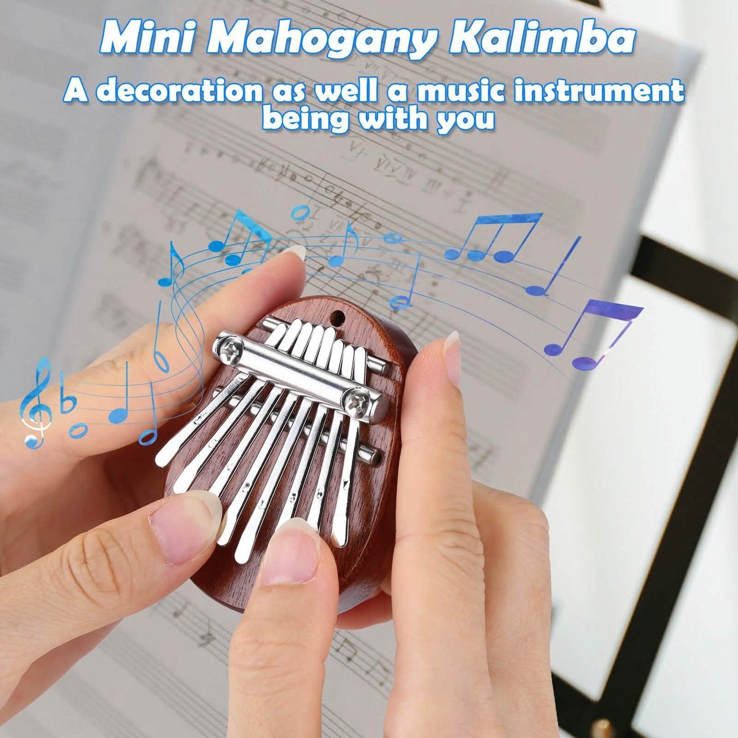 2-teilig: Acryl Kalimba Mahagoni Finger-Daumenklavier