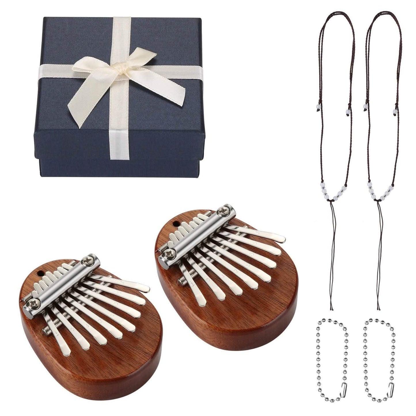 2-teilig: Acryl Kalimba Mahagoni Finger-Daumenklavier