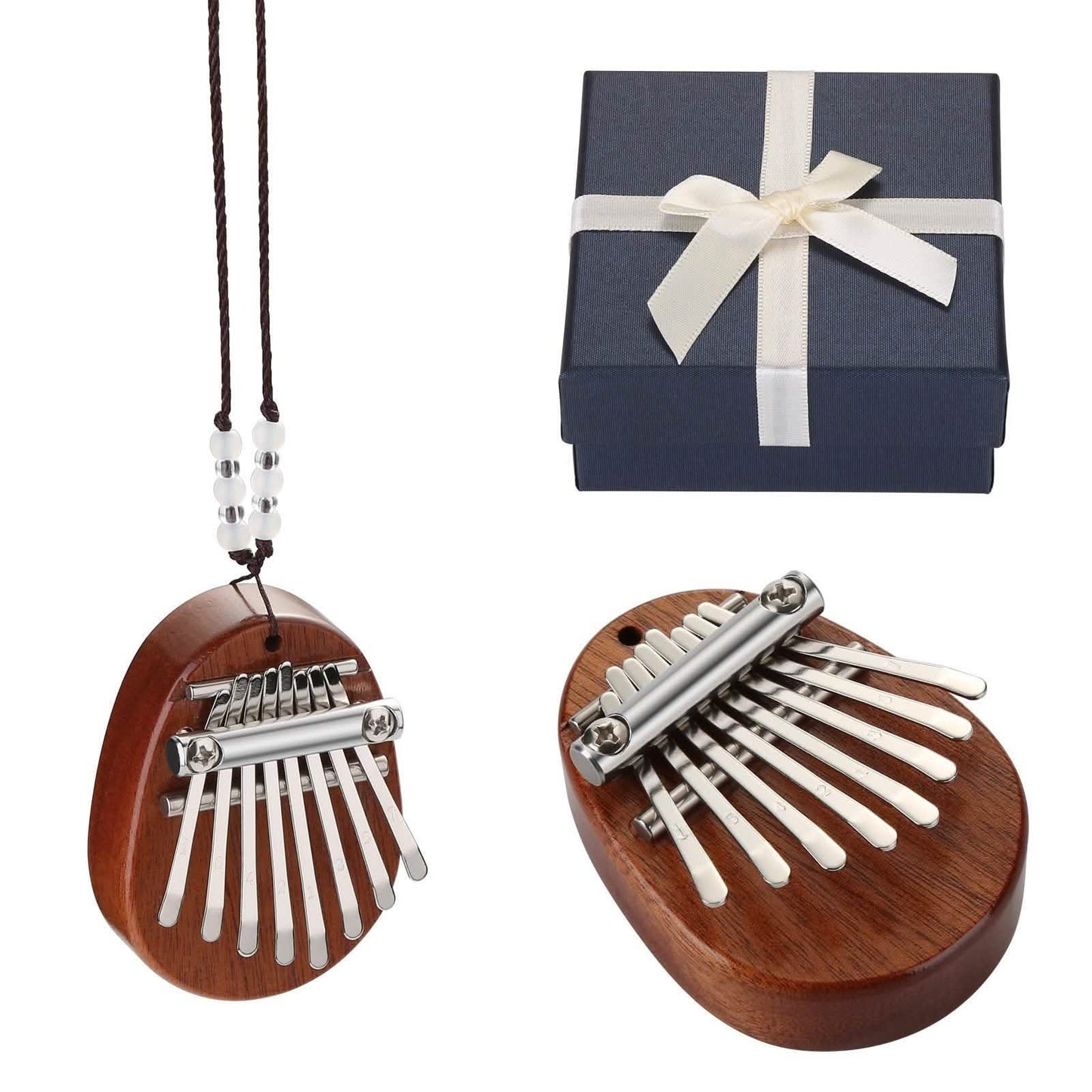 2-teilig: Acryl Kalimba Mahagoni Finger-Daumenklavier