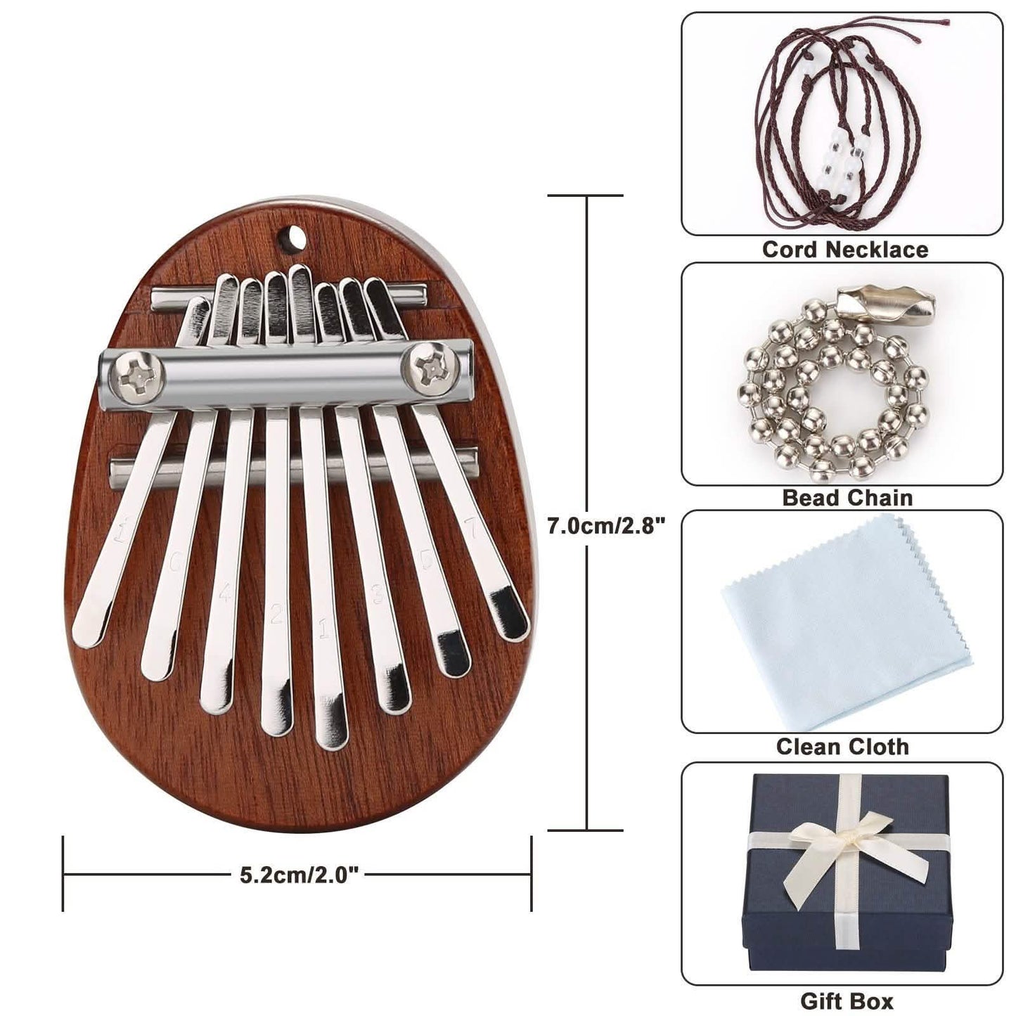 2-teilig: Acryl Kalimba Mahagoni Finger-Daumenklavier