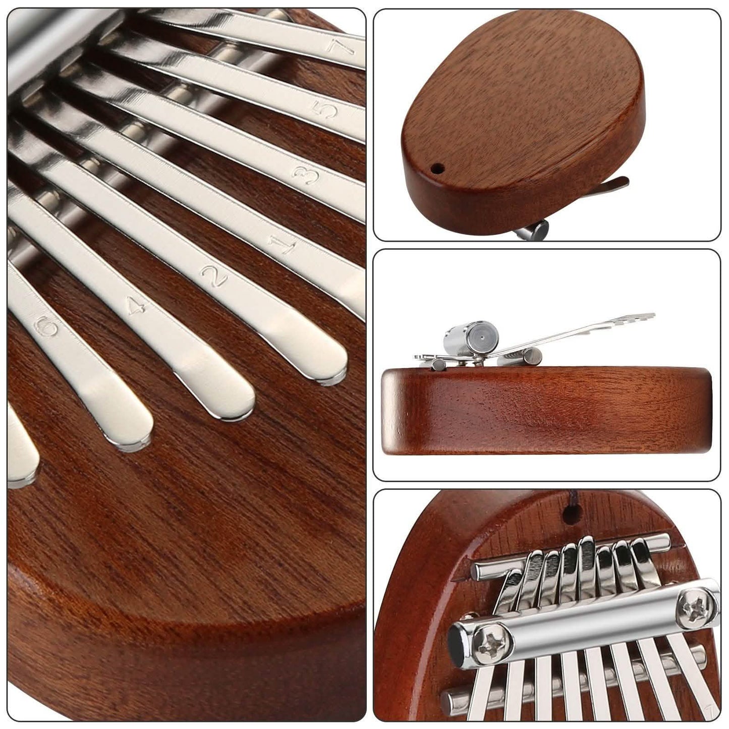 2-teilig: Acryl Kalimba Mahagoni Finger-Daumenklavier