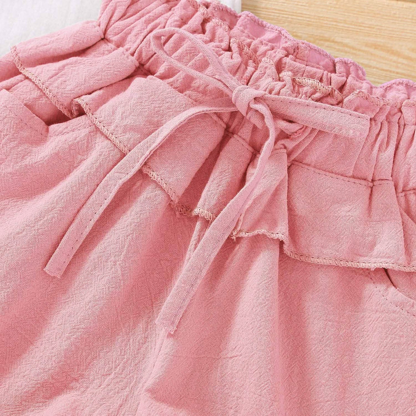 2-teilig: Baby-Mädchen-Outfits Kleidung T-Shirt Weste Tops + Shorts Hosen