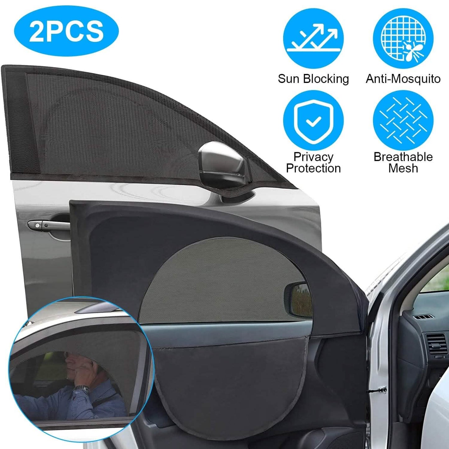 2-teiliges: Seitenfenster Auto Sonnenblende Netz