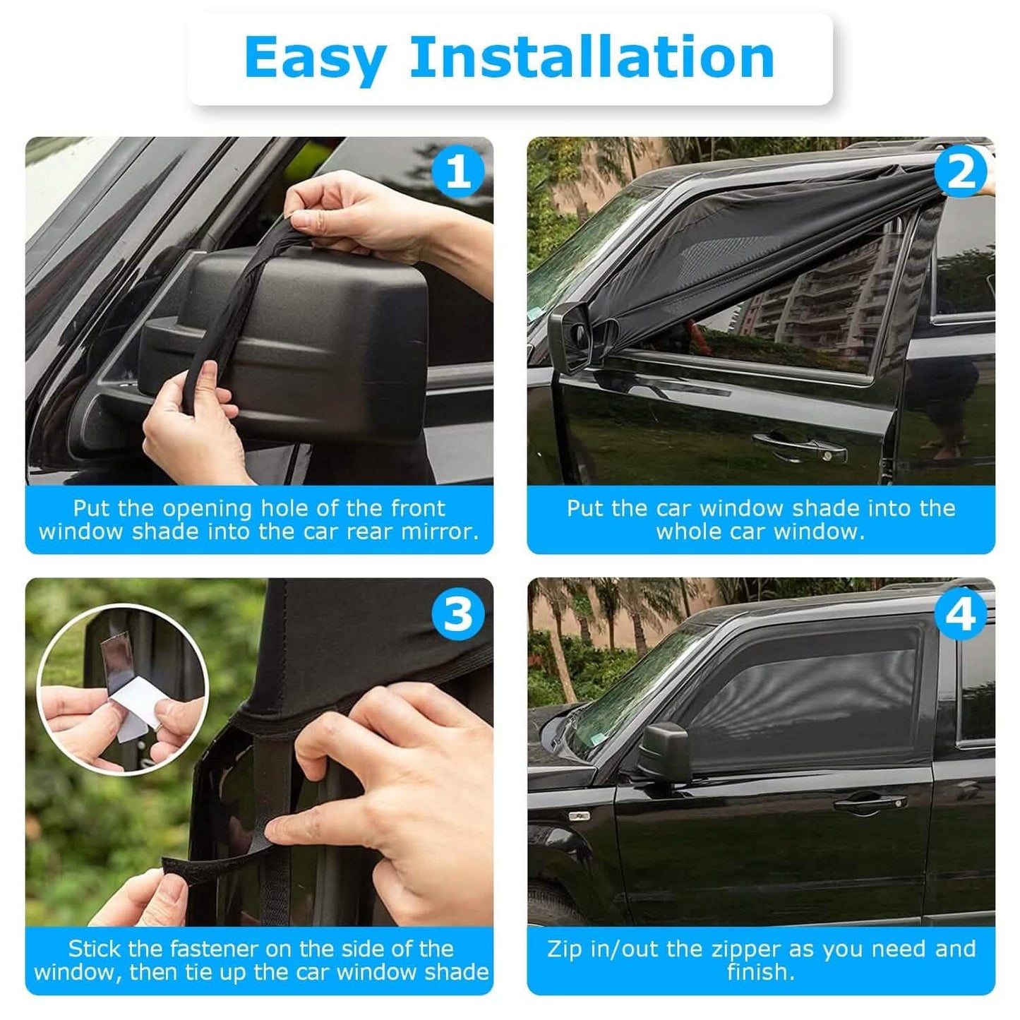 2-teiliges: Seitenfenster Auto Sonnenblende Netz