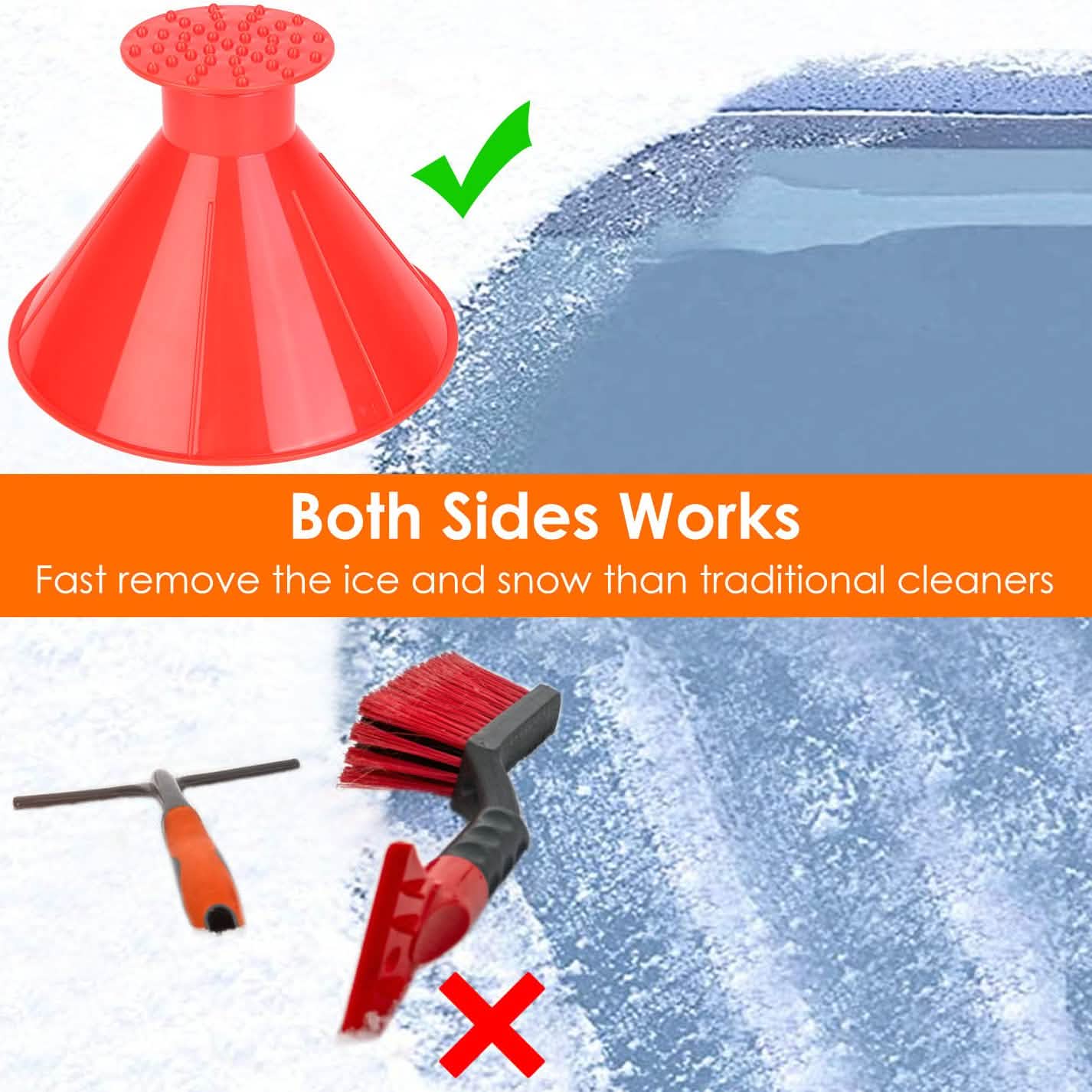 2er-Pack: Auto-Windschutzscheiben-Eis- und Schneekratzer