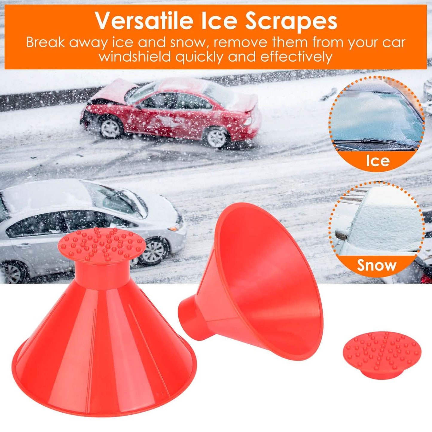 2er-Pack: Auto-Windschutzscheiben-Eis- und Schneekratzer
