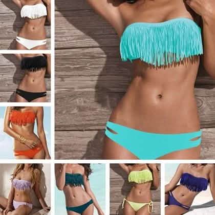 2-teilig: Modischer Bikini mit Fransen