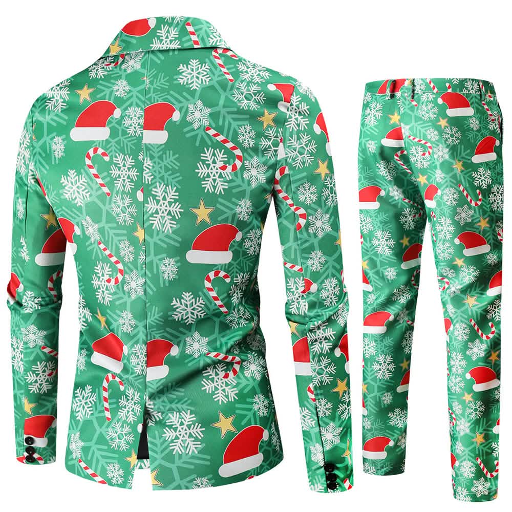 2-teilig: Lustige Ugly Christmas Kostüme für Herren – Kompletter Weihnachtsanzug
