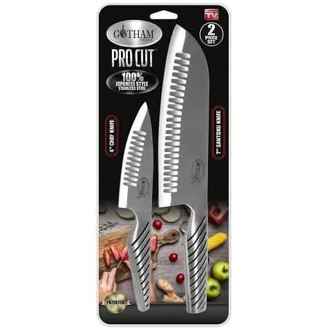 2er-Set: Gotham Steel Pro Cut – Das japanische superscharfe Edelstahlmesser-Set