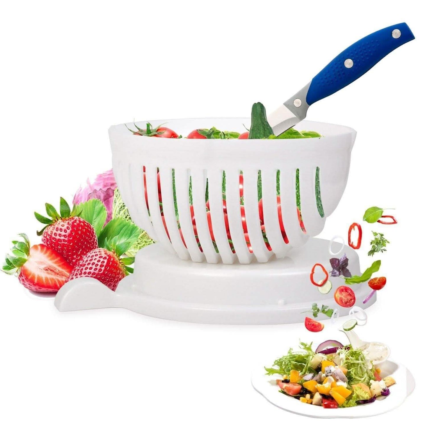 2-teilig: Instant-Salatschneider-Schüssel-Set