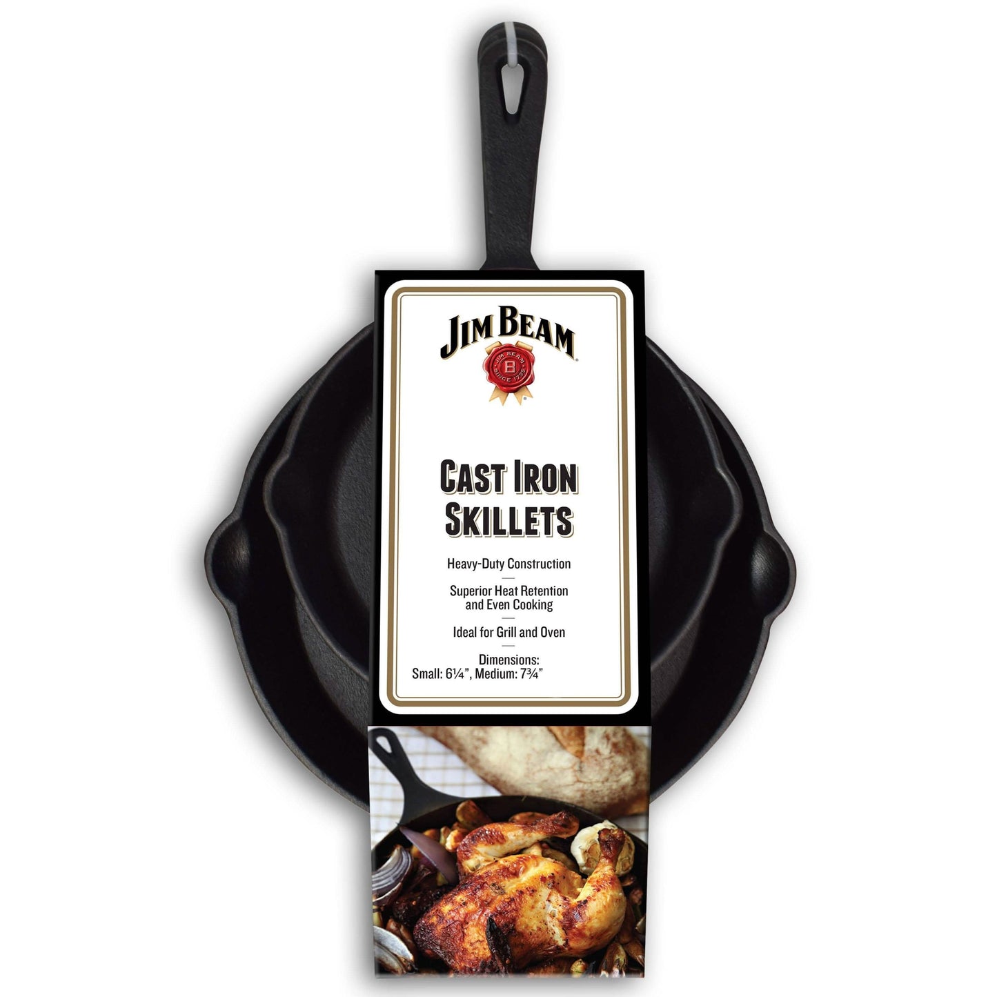 2-teilig: Jim Beam Gusseisenpfannen
