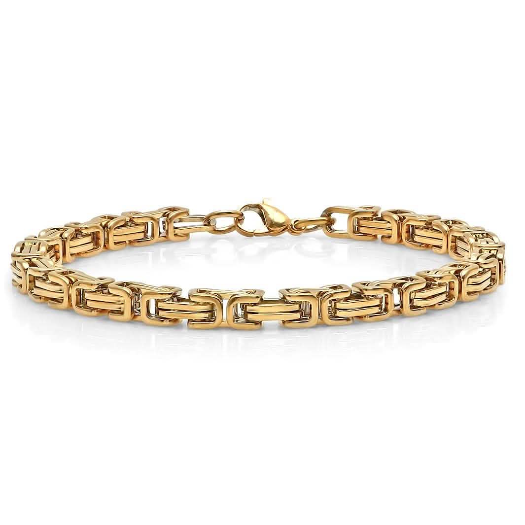 2-teiliges Set: Halskette und Armband für Herren aus 18 Karat vergoldetem Edelstahl von Zantine
