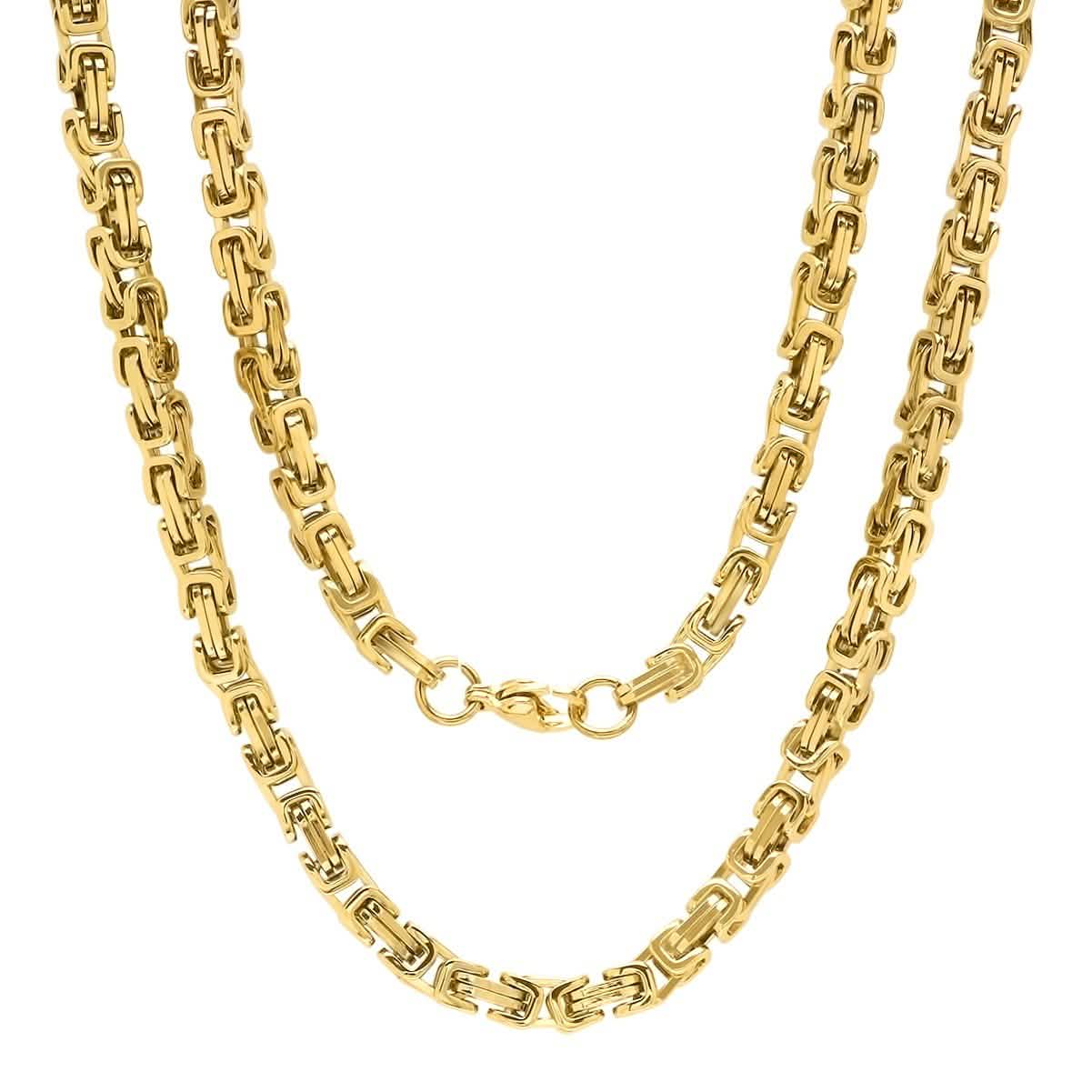 2-teiliges Set: Halskette und Armband für Herren aus 18 Karat vergoldetem Edelstahl von Zantine
