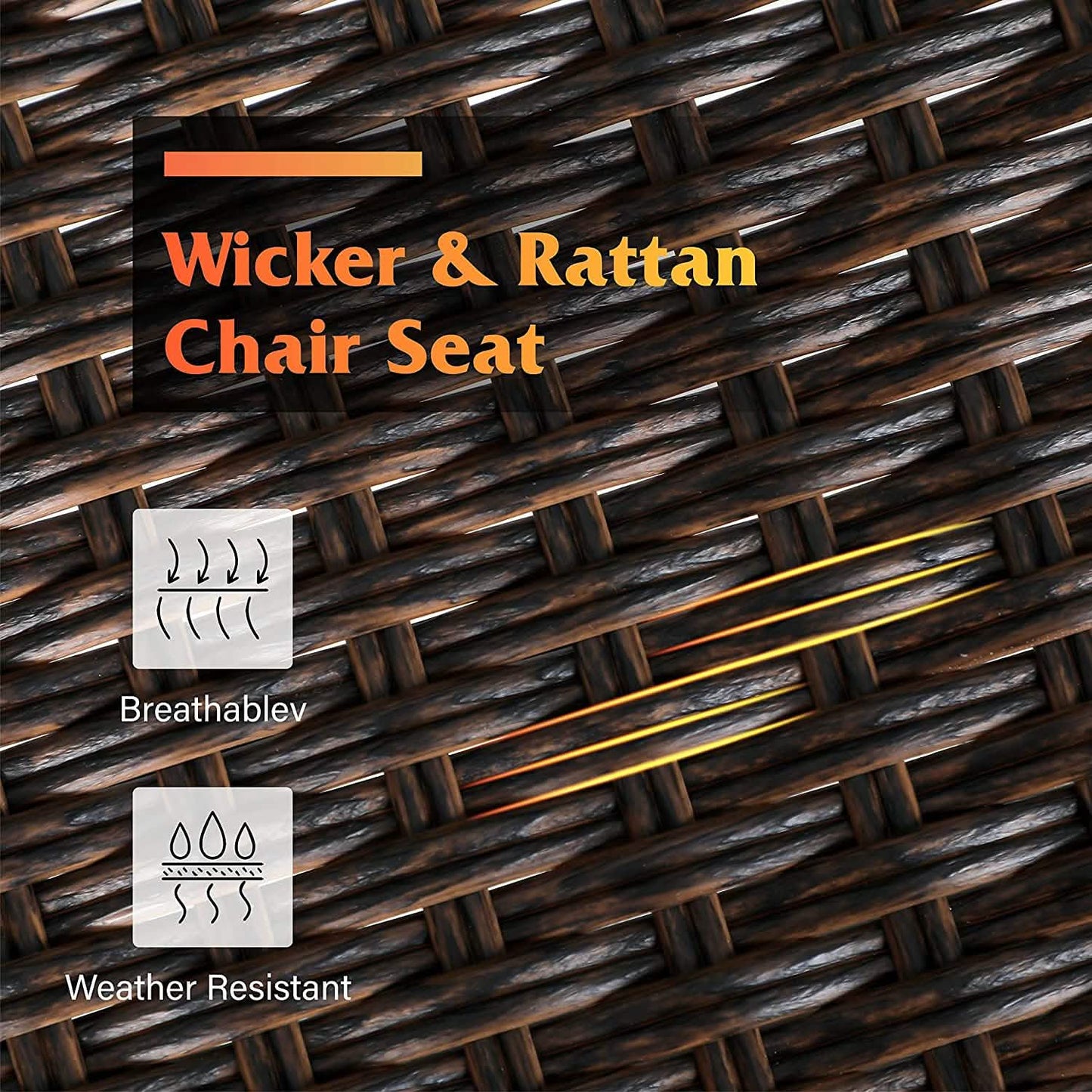 2-teiliges: Outdoor-Esstischstuhl-Set aus drehbaren Rattan-Stühlen