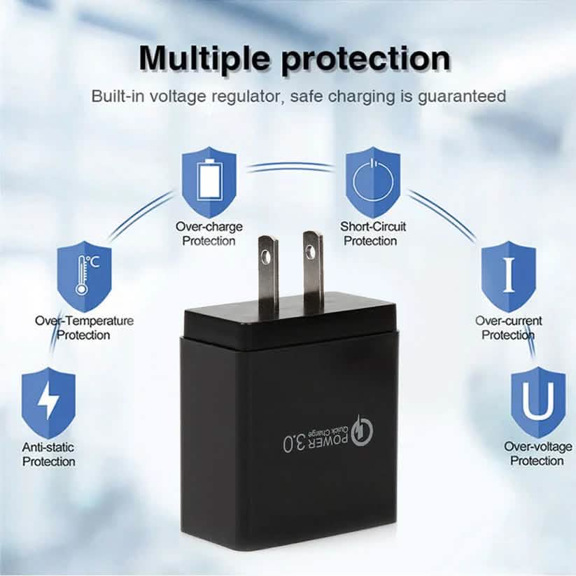 2-teiliges Set: 3-Port LED Display Hochgeschwindigkeits-Wandladegerät Weiß + 3-in-1 Kabel-Kombination