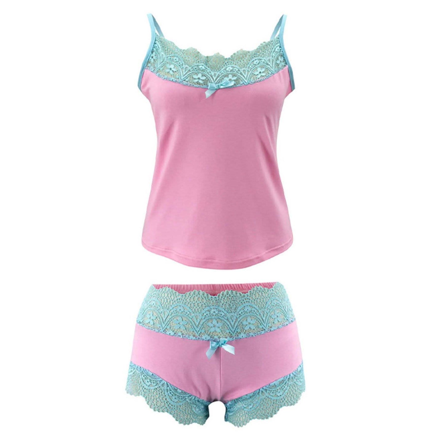 2-teiliges Set: Cami + Shorts Set für Damen Nachtwäsche