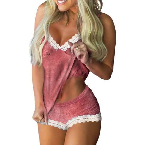 2-teiliges Set: Cami + Shorts Set für Damen Nachtwäsche
