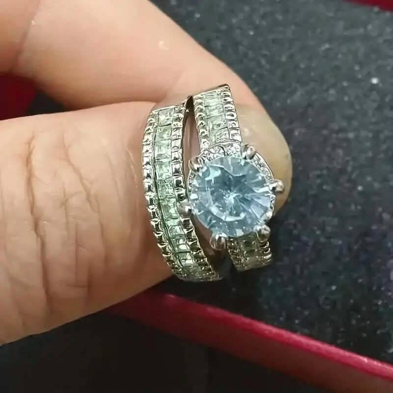 2-teiliges Set: Elegante quadratische Zirkonia-Ringe