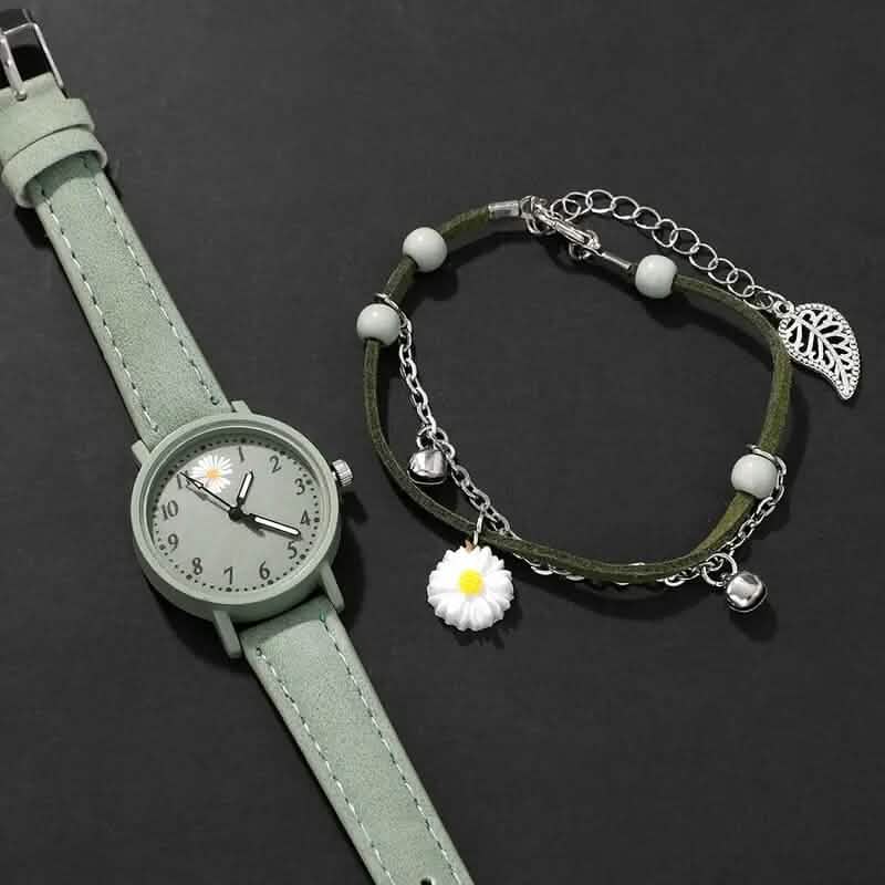 2-teiliges Set: Elegante Damen-Quarzuhr und Armband