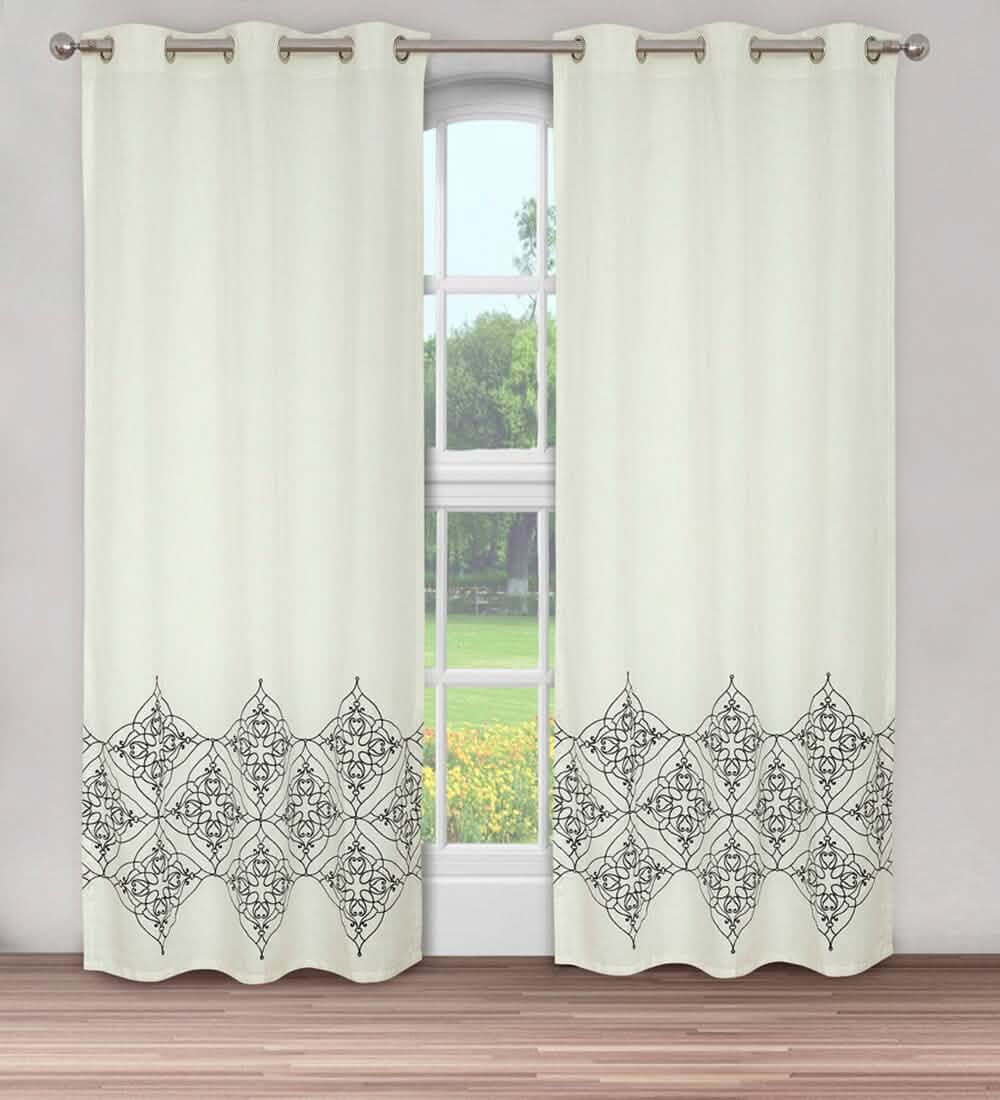 2-teiliges Set: Besticktes Fenstervorhangpaar Global Varanasi