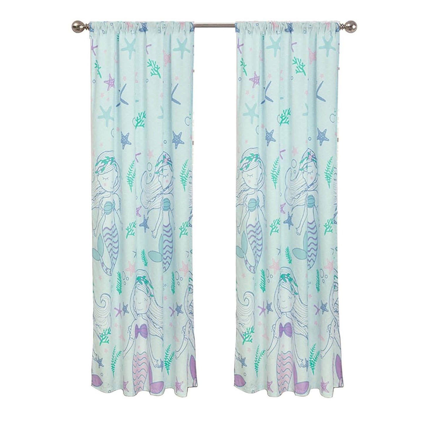 2-teiliges Set: Kidz Mix Mystical Mermaid Fenstervorhänge
