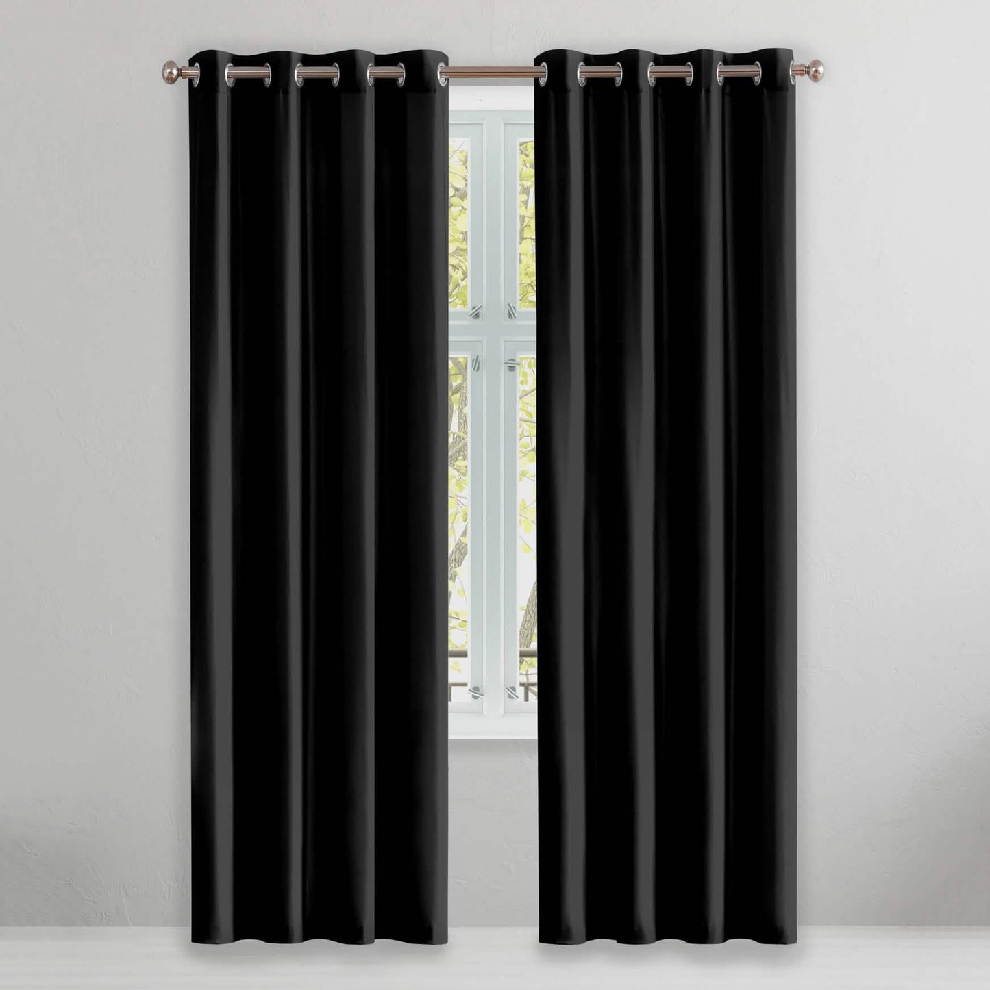 2-teiliges Set: Blickdichter Thermo-Fenstervorhang im Doppelpack